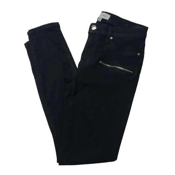 Henry & Belle Black Super Skinny Ankle Biker Jeggings in Slick - Picture 2 of 16